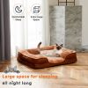 Memory Foam Pet Bed for Small Dogs & Cats with Washable Removable Cover Non-Slip Base Waterproof Liner Egg Crate Foam for Improved Sleep, brown,medium