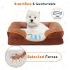 Memory Foam Pet Bed for Small Dogs & Cats with Washable Removable Cover Non-Slip Base Waterproof Liner Egg Crate Foam for Improved Sleep, brown,medium